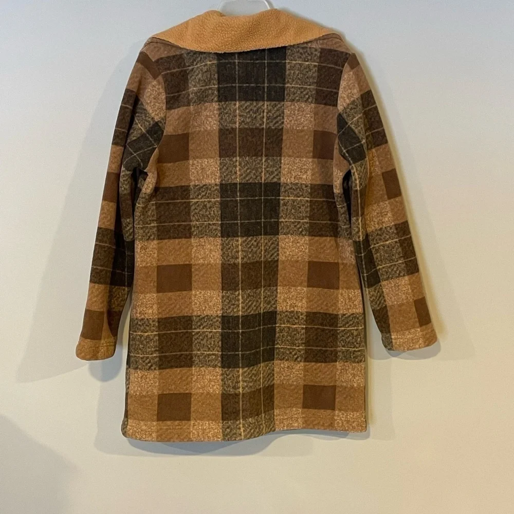 DENIM and Company size S women’s Sherpa camel plaid NWOT - Picture 6 of 6